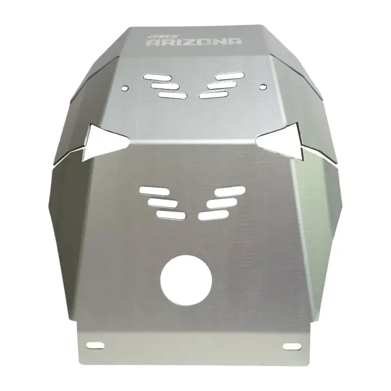 Pechera Cubre Cárter para Victory MRX Arizona gris | Vista frontal del Protector de Motor Pechera Cubre Cárter para Victory MRX Arizona gris | Vista frontal del Protector de Motor